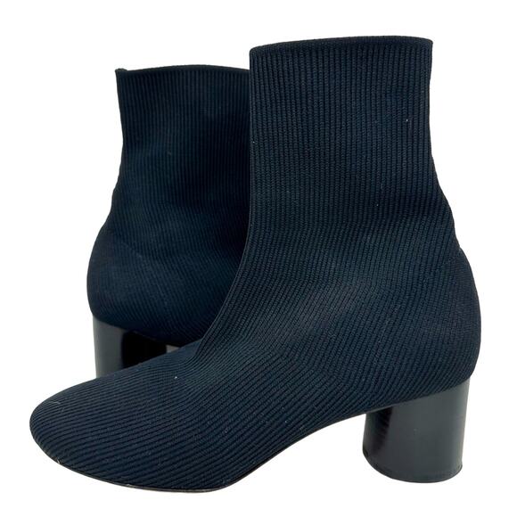 Vince Tasha Knit Stretch Boot Round Chunky Heel Pull on - Picture 2 of 12